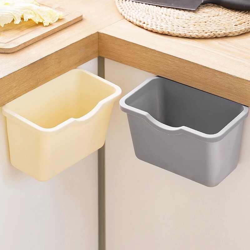 Kitchen Trash Bin Hanging Household Kitchen Disposal Cabinet Door Special Plastic Storage Bucket Living Room Bathroom Hanging Paper Basket