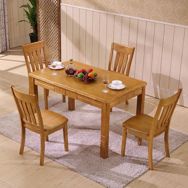 Silla de madera maciza, silla con respaldo, silla de comedor, silla simple para el hogar, taburete, hotel de ocio, restaurante, mesa y silla de comedor al por mayor
