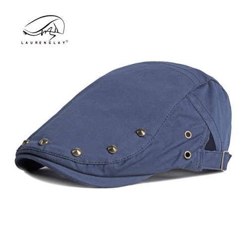 Spring and summer men's rivet peaked cap performance hip-hop beret women's thin reverse wear casual forward hat youth trend