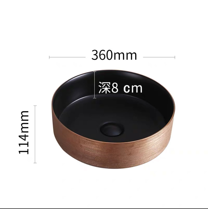 Galvanoplastia mesa de cerámica lavabo Hotel pequeño tamaño redondo transfronterizo lavabo cuenca única