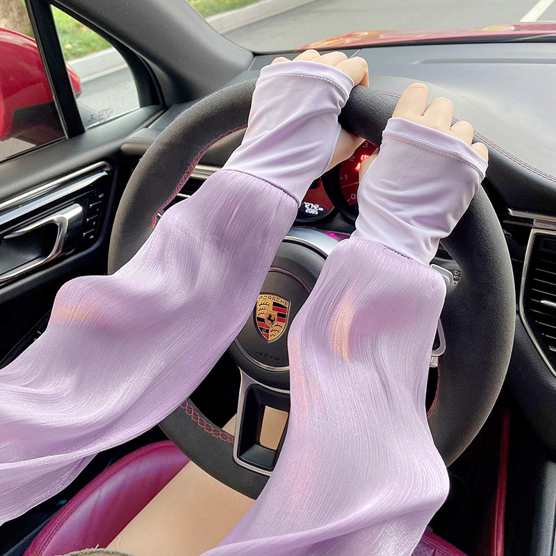 Verano estilo coreano encaje sol protección oversleeve mujeres al aire libre protección UV conducción equitación grande transpirable hielo manga brazo protección
