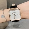 Fashionable trend swiss watch, square dial, calendar, belt, simple and elegant design