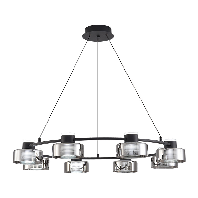 Lámparas candelables minimalistas creativas restaurante Zhongshan LED Villa sala de estar italiana moderna dormitorio de cobre simple de alta gama