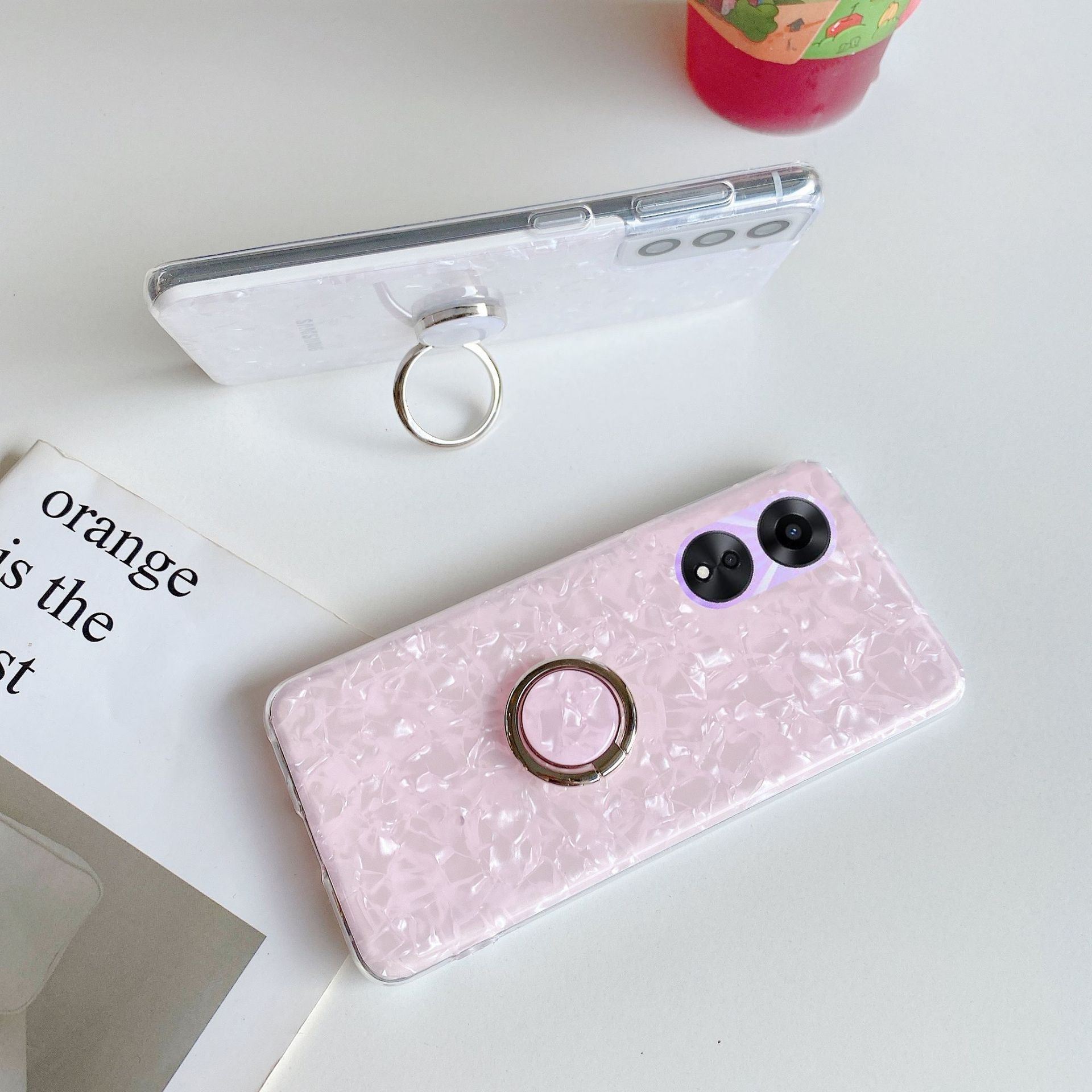 Shell pattern finger buckle with 500 pieces, suitable for fairy use Oppoa58 phone A78 case_voghion.com