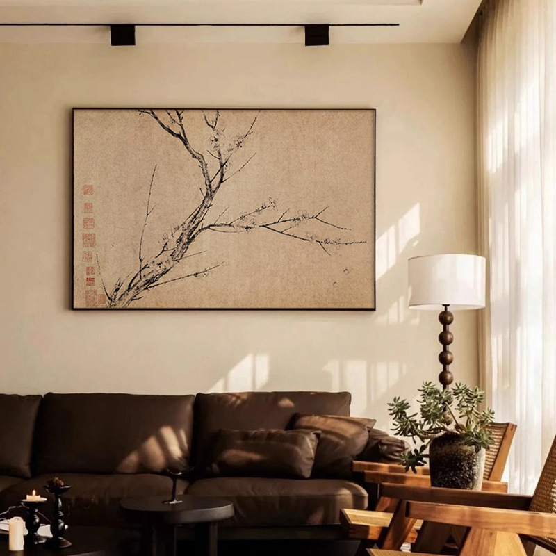 《四梅图》法式中古风客厅装饰画宋代美学中国风玄关梅花国画