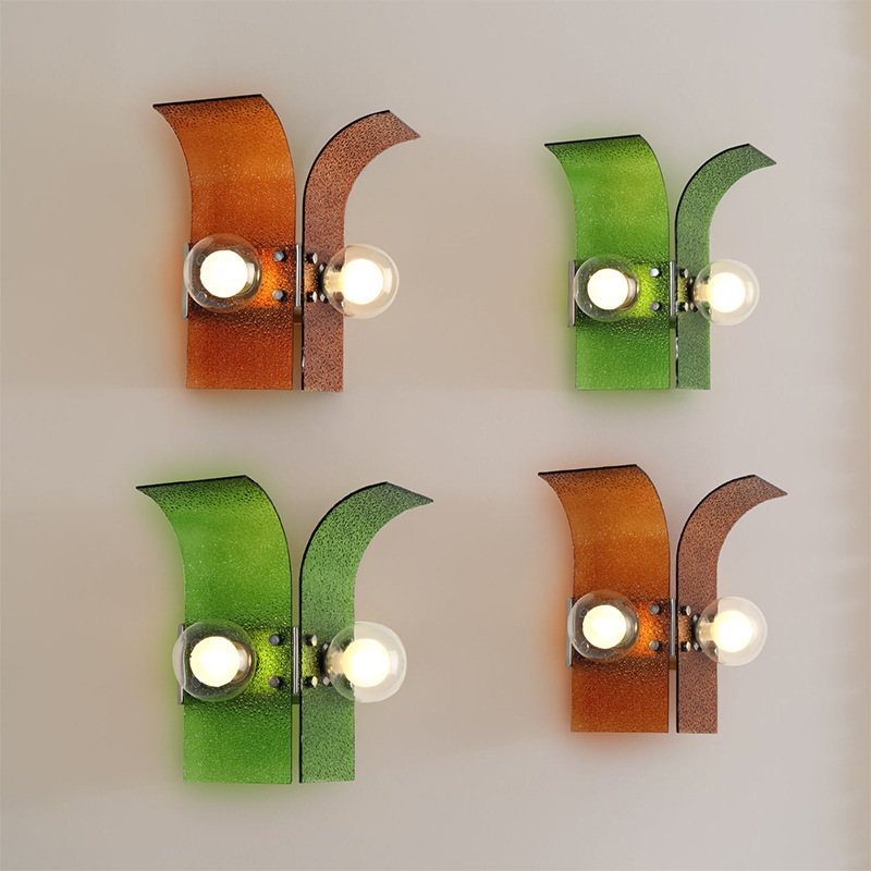 Dormitorio sala de estar ventas lámpara de cama de pared de vidrio casa de paneles de hotel ventas retro diseñador de casas medievales