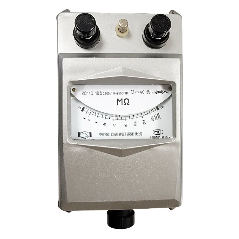 Shanghai MEGOHMMETER 500V Электрический встряхивающий стол 1000v2500v детектор сопротивления изоляции с ручным приводом алюминиевый корпус ZC25-3