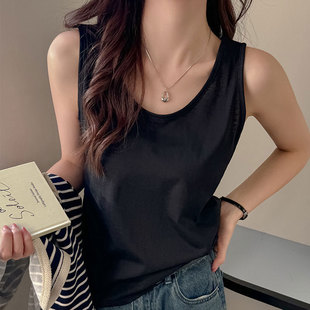 Spring and Summer Basic Camisole Women's Solid Color High-end Style Lazy Style Casual All-match Inner and Outer Wear Top