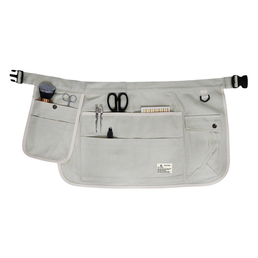 Delantal corto de lona con múltiples bolsillos para jardinería, nuevo delantal de media longitud para venta al por mayor de fabricante, ideal para comercio transfronterizo en Amazon.