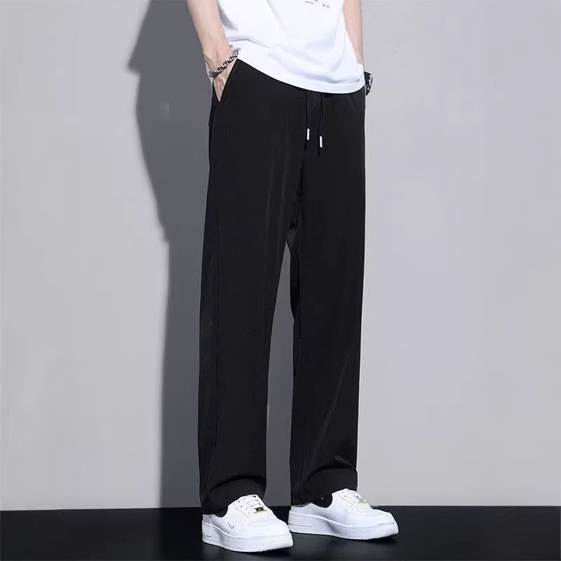 Ice Silk Thin Men's Casual Pants Quick-Dry Korean Style Straight-Leg Loose Sports Quick-Dry Men's Casual Pants for Summer Ice Silk Thin Men's Casual Pants Quick-Dry Korean Style Straight-Leg Loose Sports Quick-Dry Men's Casual Pants for Summer
