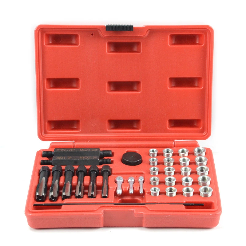 33 pieces of pre -heating stuffed thread repair tools, car gearbox oil bottom cover and other thread repair set tools