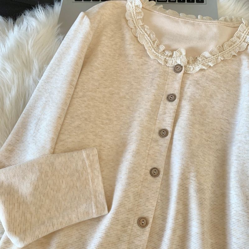 春冬新款羊绒睡衣女带胸垫吊带性感甜美保暖纯欲风家居服三件套