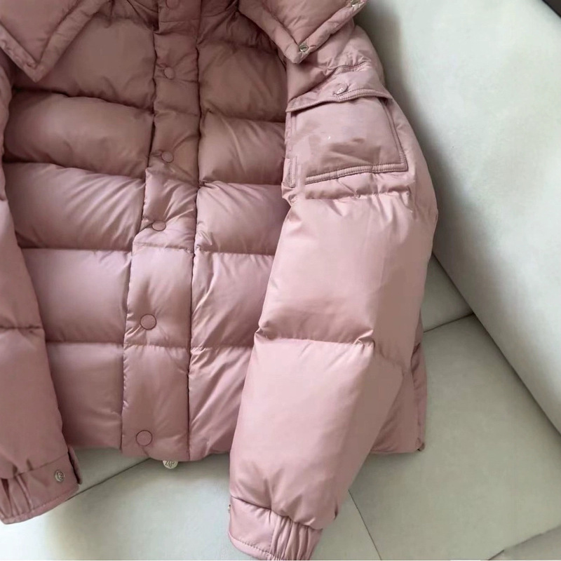 新款moncle*r蒙口家粉雾面玛雅maya干枯玫瑰粉羽绒服女加厚外套原|undefined