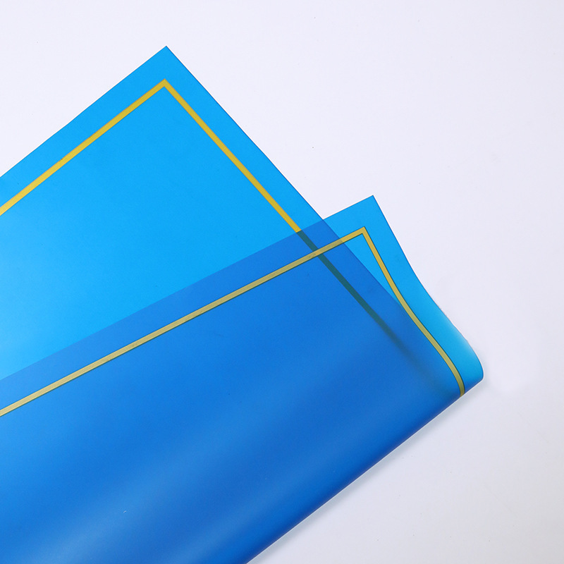 Borde dorado película de gelatina impermeable papel mate flor papel de embalaje ramo floral Día DE LA Madre material de papel de embalaje al por mayor