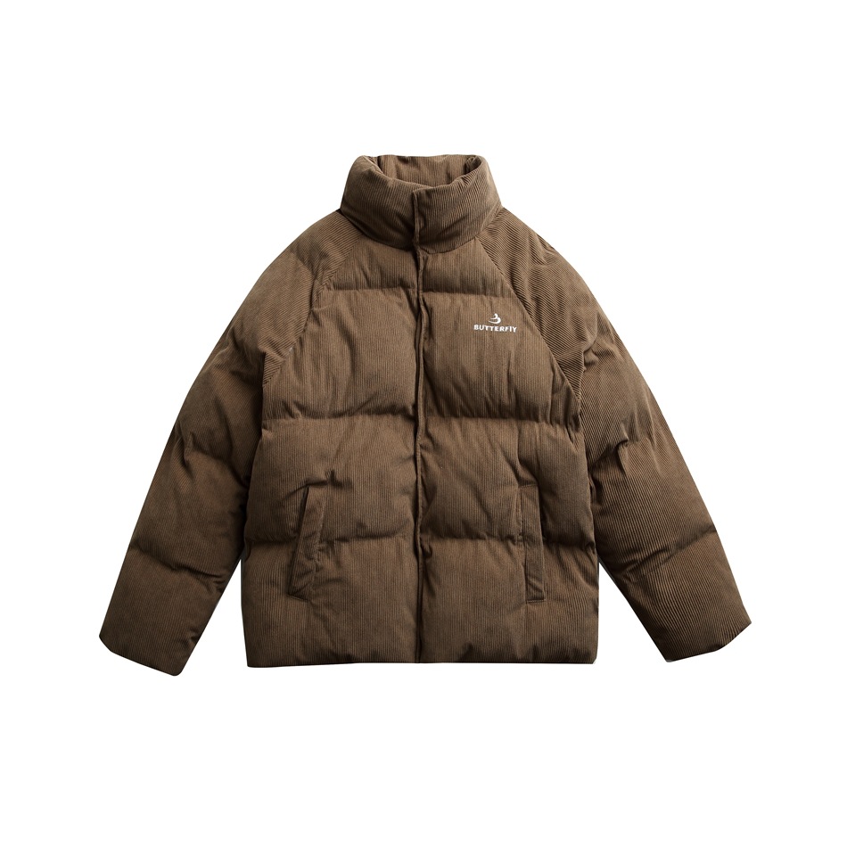 OIRTD winter nieuwe corduroy opstaande kraag voor zowel mannen als vrouwen, warme jas, dikke katoenen jas MY595_voghion.com