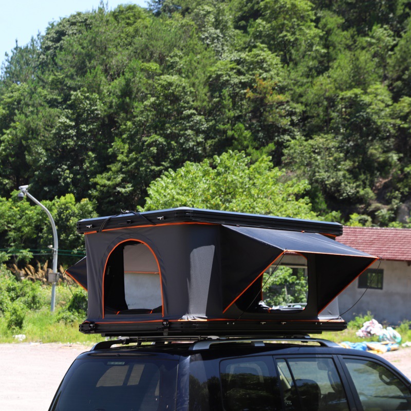 Roof Tent with Aluminum Shell, Triangular, Fully Automatic Hydraulic, for Suvs and Off-Road Vehicles, Outdoor Camping, Thickened Waterproof Tent