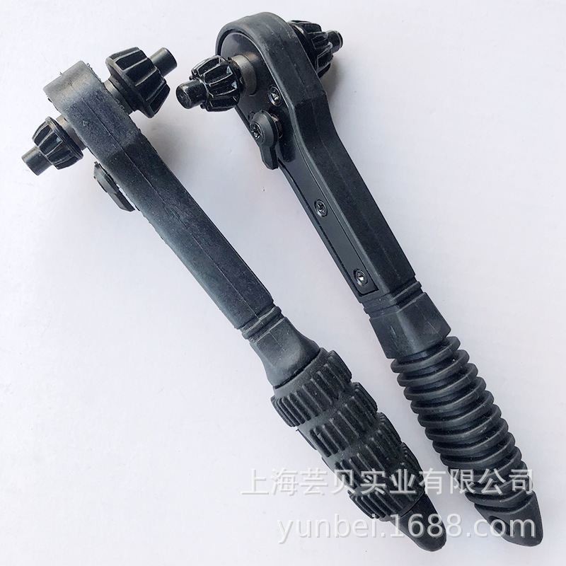 Yunbei 12.7mm 17.5mm キーレンチ ツーインワン ドリルチャックキー ブラック ラチェット両用レンチ|undefined