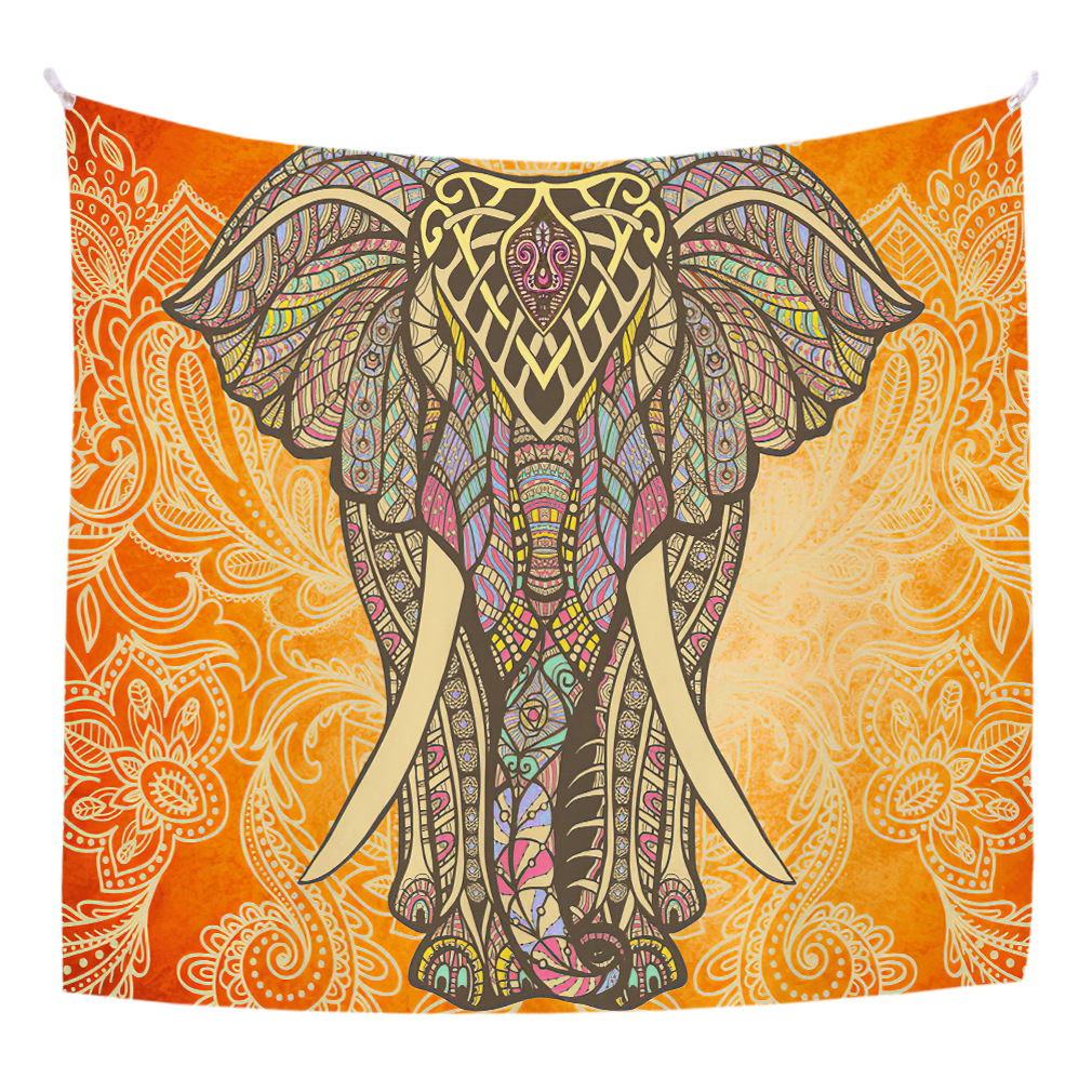 跨境热销墙面艺术挂毯 大象图案挂布 家居装饰壁毯挂画背景布厂家