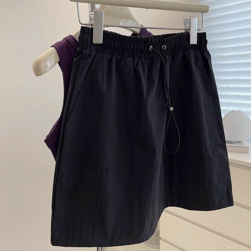夏用の薄いアイスシルクアメリカン速乾性作業服ハイウエスト弾性痩身露出防止カジュアルハーフレングススポーツスカート女性用|undefined