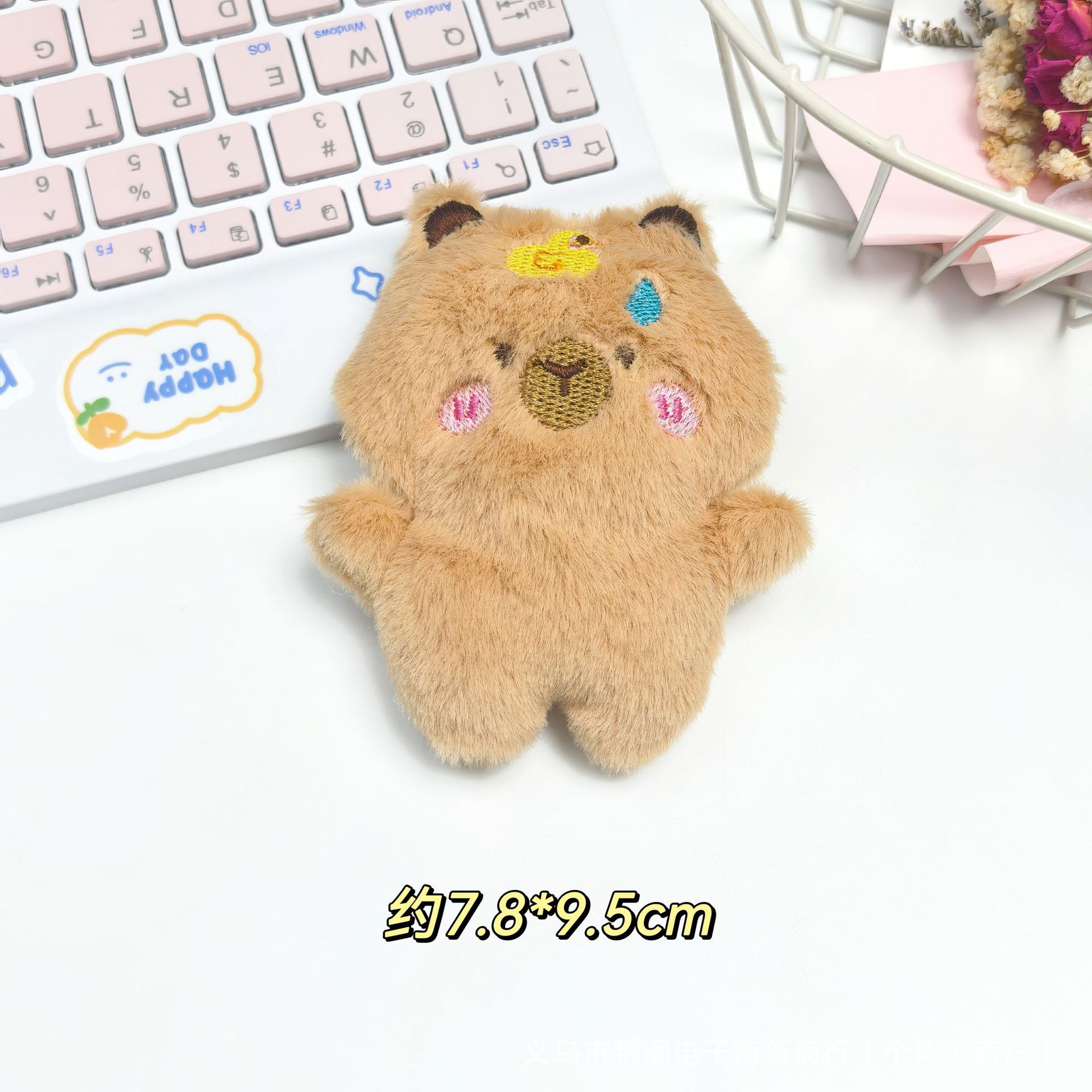 1-10 Stück Capybara Plüsch-Schlüsselanhänger Quietschend Niedliches Tier-Plüschtier Geldbörsen-Taschenanhänger Deko für Taschen Studentengeschenk – Detail 6