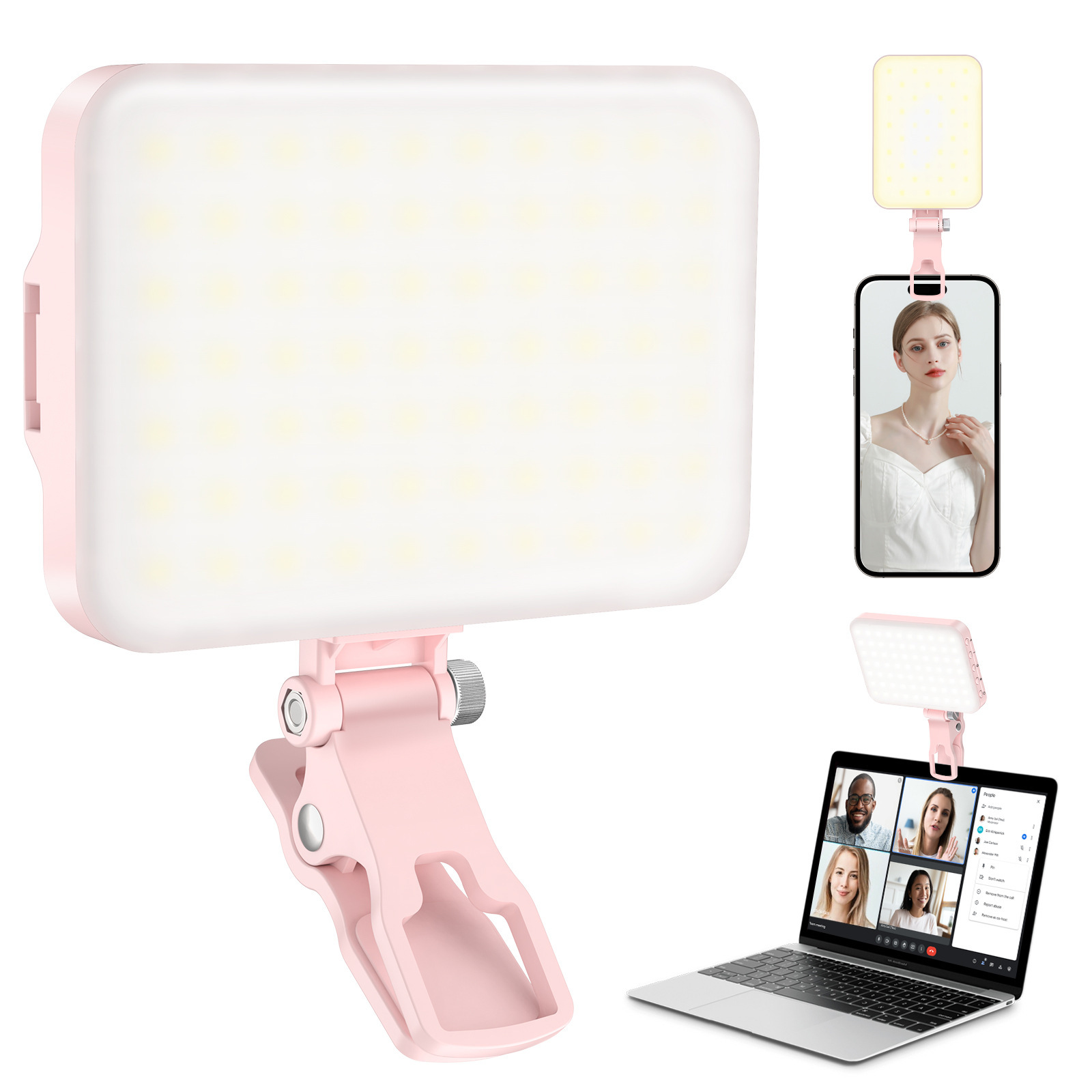 Luz de relleno para selfies de teléfono móvil, mini cámara SLR portátil, foto y vídeo, luz de relleno para pantalones de bolsillo con solapa led de belleza