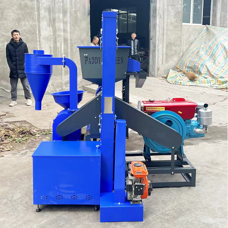 柴油机版本碾米机80型水稻脱皮机粉碎细糠碾米机11KW三相电