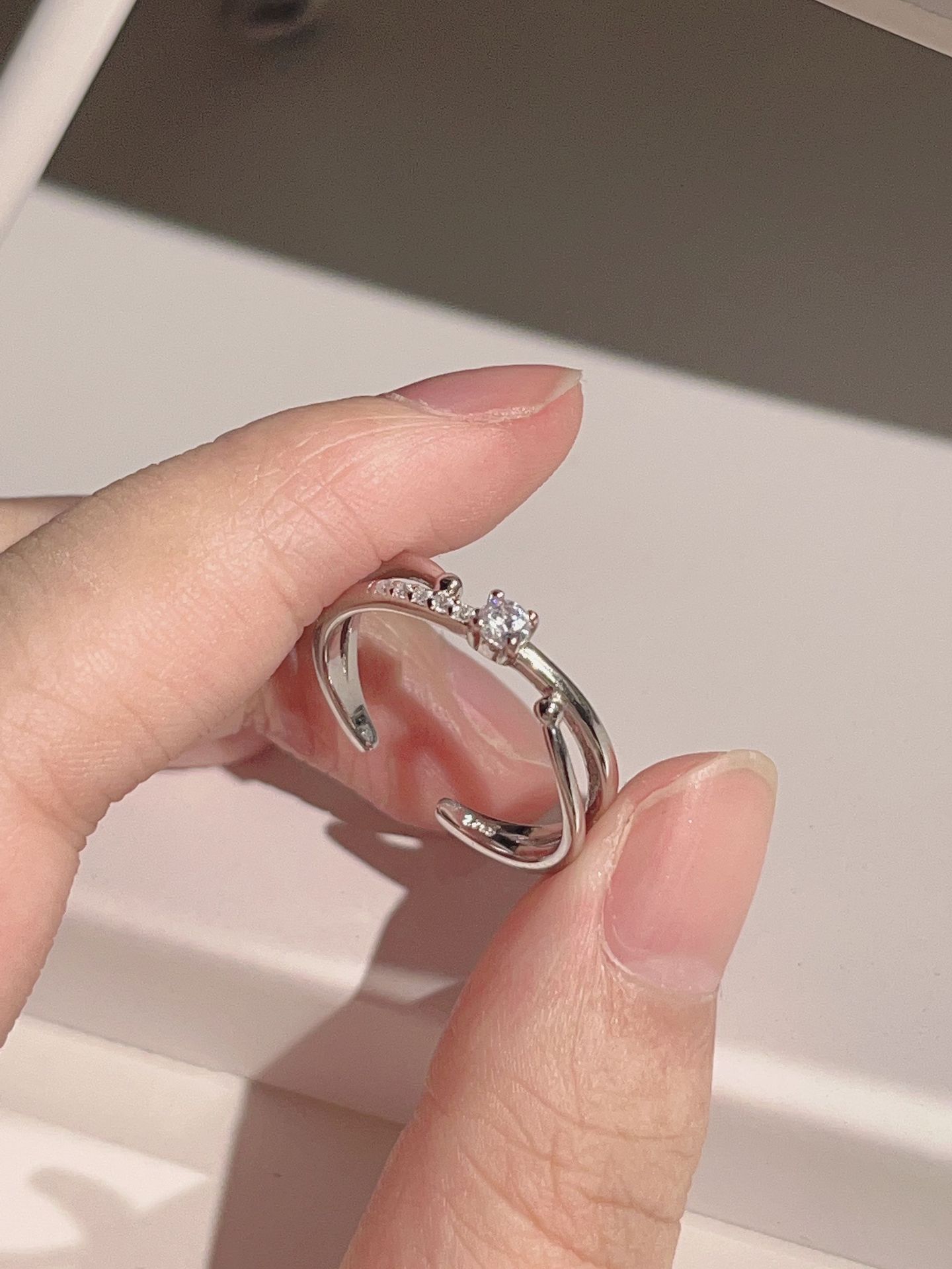 Ins Style Fairy Style Korean Style Flower Copper Plating Inlay Zircon Open Ring display picture 5