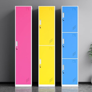 Steel Office Single Door Iron Wardrobe Staff Single Dormitory Locker with Lock Bathroom Color Wardrobe
