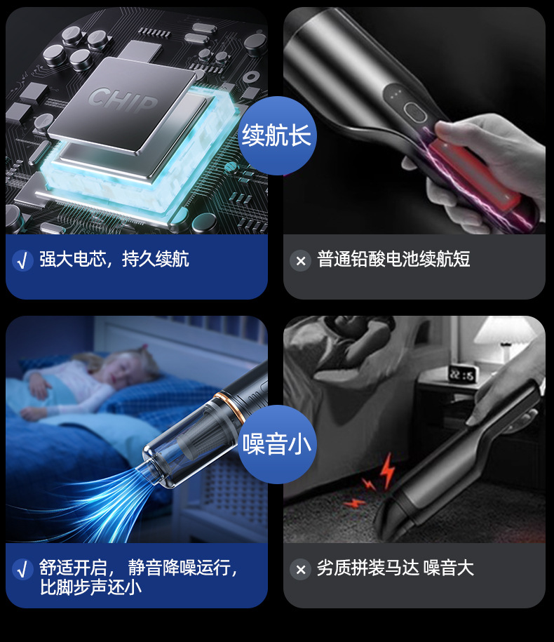 New three-in-one car vacuum cleaner small wireless dust blower for car with high suction mini handheld vacuum cleaner