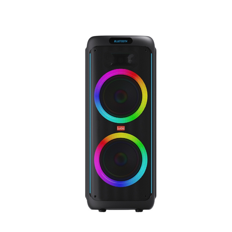 Large bass large volume double 12-inch 200W singing Bluetooth Party audio with RGB colorful turn light speaker