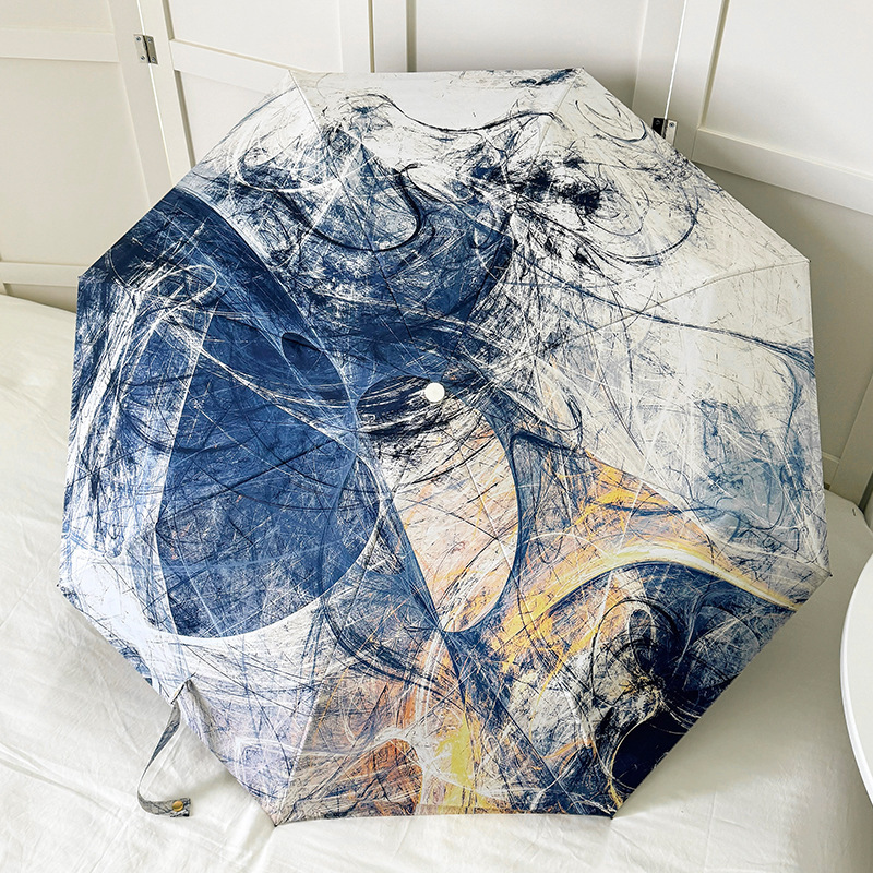 Oil Painting Style High-End Umbrella, Fully Automatic, Unisex, Sun Protection, High-Grade Black Coating, Dual-Use for Sun and Rain, Reinforced Oil Painting Style High-End Umbrella, Fully Automatic, Unisex, Sun Protection, High-Grade Black Coating, Dual-Use for Sun and Rain, Reinforced