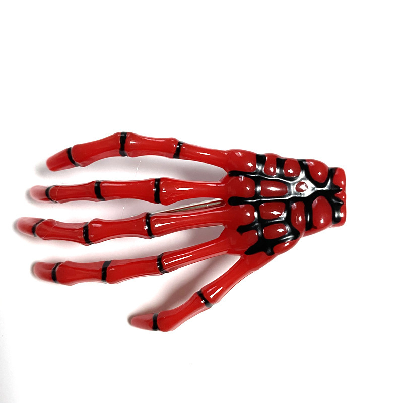 Espejo cruzado Halloween peinados Halloween peinados extraños esqueleto hueso clip de mano mano mano garra clip de pelo fiesta