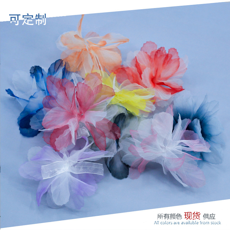 Spot 14cm organza gradient three-dimensional flower lace ribbon diy cake decoration ballet skirt clothing
