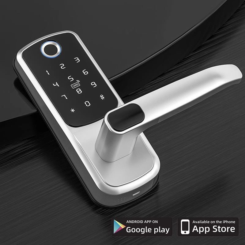 跨境卧室指纹锁通通锁IC卡锁涂鸦锁密码锁