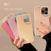 ins纯色简约iphone17pro max适用15苹果手机壳16高级硅胶13防摔12