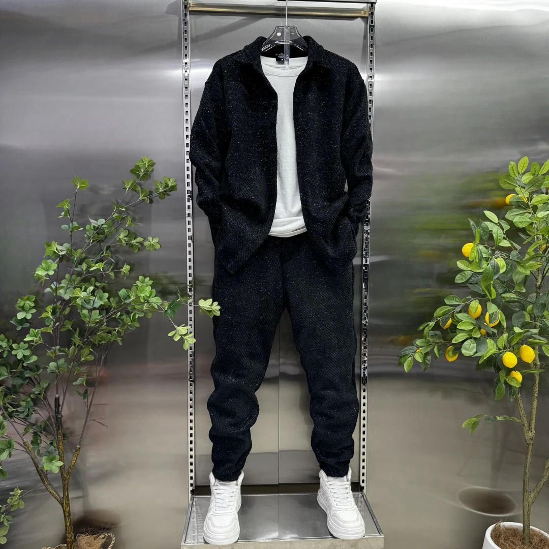 Spring New Shirt Suit, Fashionable Loose Men's Tops and Casual Pants, a Complete Set of Casual Shirt and Pants Suit