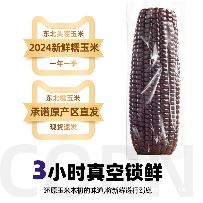 2024黑糯玉米东北新鲜黄粘甜糯粗粮大苞米早餐即食低脂代餐真空装|undefined