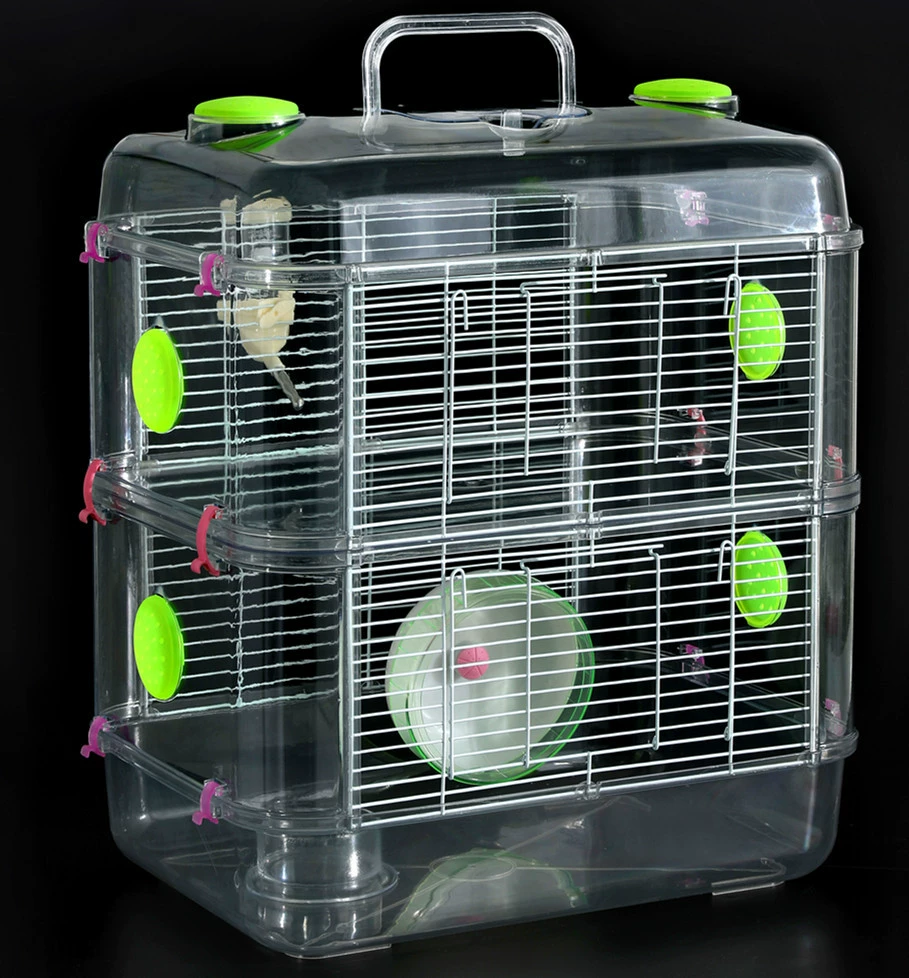 Производители оптовых питомцев Poll акриловый хомяк клетка прозрачная клетка двухслойная роскошная негабаритная прозрачная вилла пакет