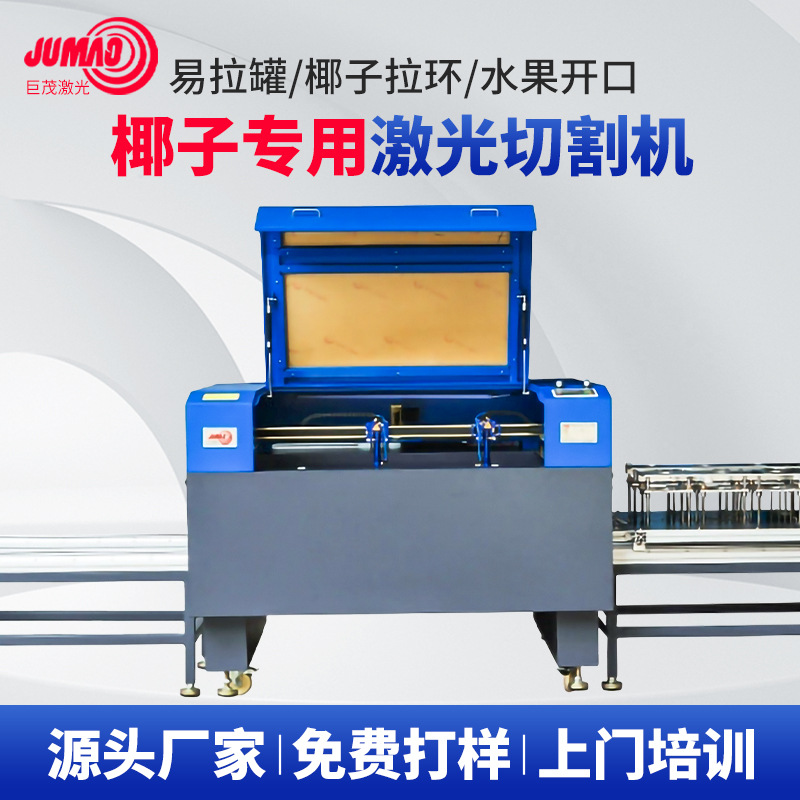 椰子拉环椰皇椰壳激光开口机椰子表面雕刻LOGO双头激光切割机