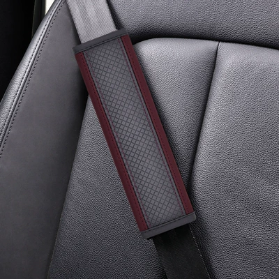 belt shoulder protective cover interior Seat belt shoulder pad - ddjy-rhombus-shoulder-pad-single-black-wine-red-24cm