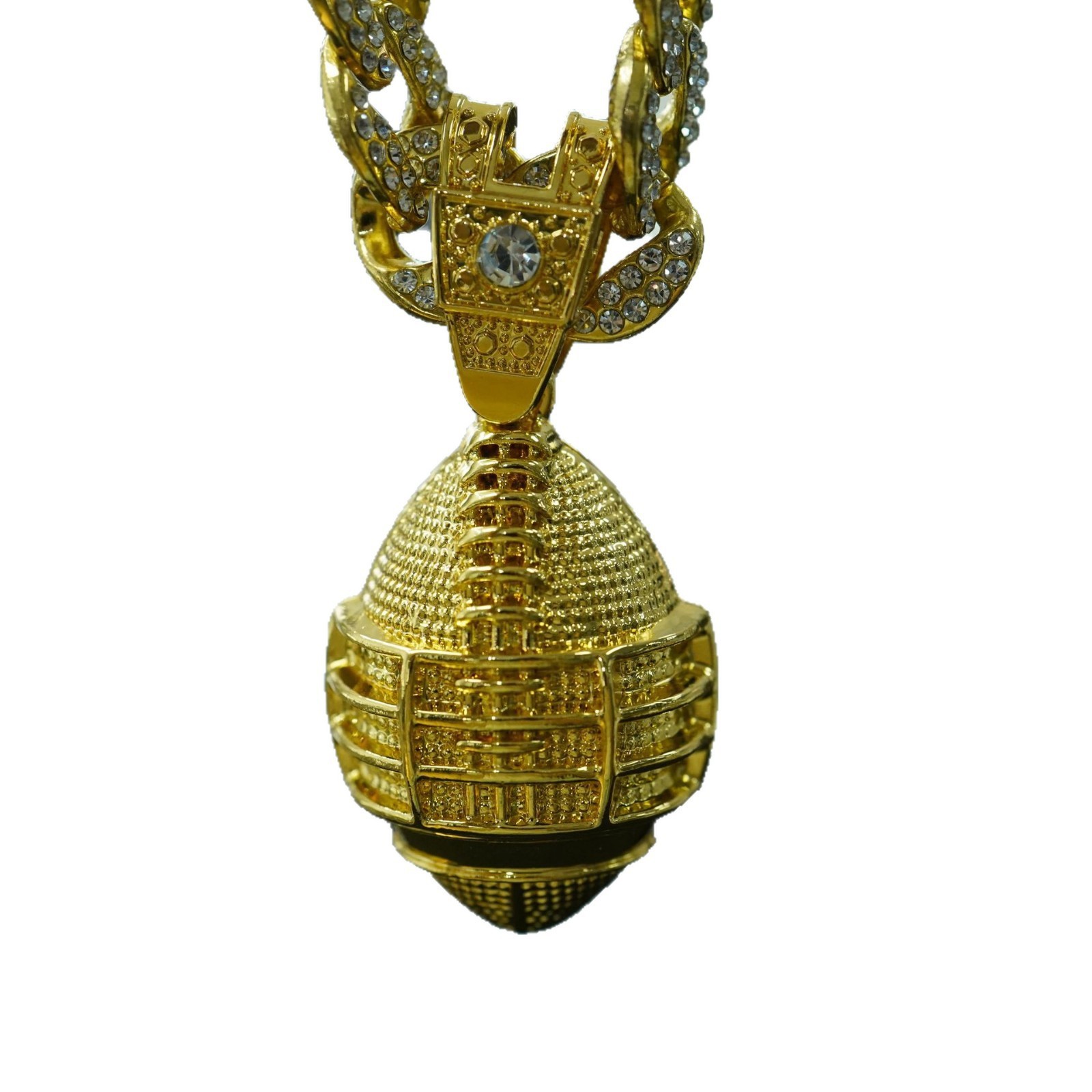 Renqing nuevo colgante de aleación de rugby de doble cara simple estilo hip-hop estilo de moda callejera unisex collar