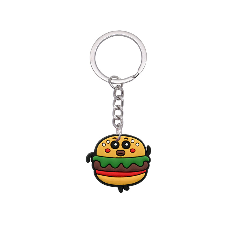 Llavero de PVC con simulación de frutas, colgante de metal de goma suave, decoración de pasteles y dulces, regalo para niñas, venta al por mayor