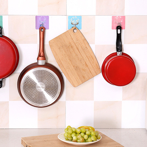 Creative adhesive hooks kitchen wall hanging wall adhesive hooks behind the door nail-free hooks load-bearing bathroom hooks wholesale