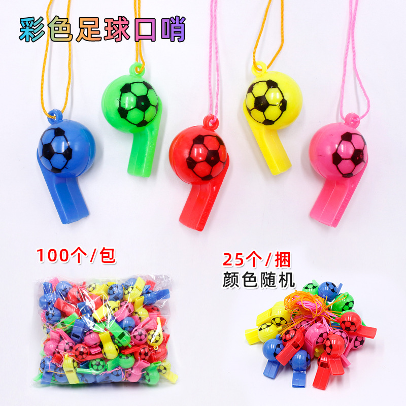 Silbato de fútbol de la Copa del Mundo Silbato de plástico con cara sonriente Silbato de árbitro Regalos para niños Accesorios de vítores Juguetes