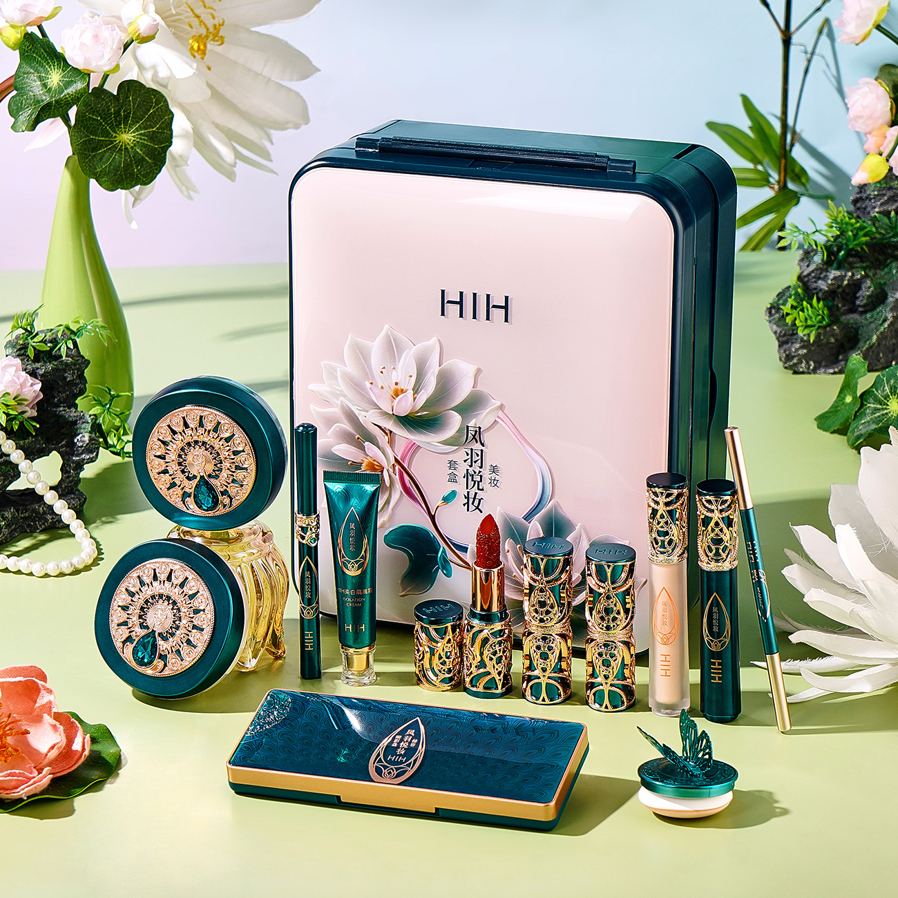凤羽悦妆彩妆12件套盒东方国潮全套化妆品520情人节圣诞节礼物