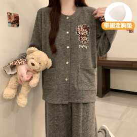 2026羊绒秋冬新款睡衣女家居服套装