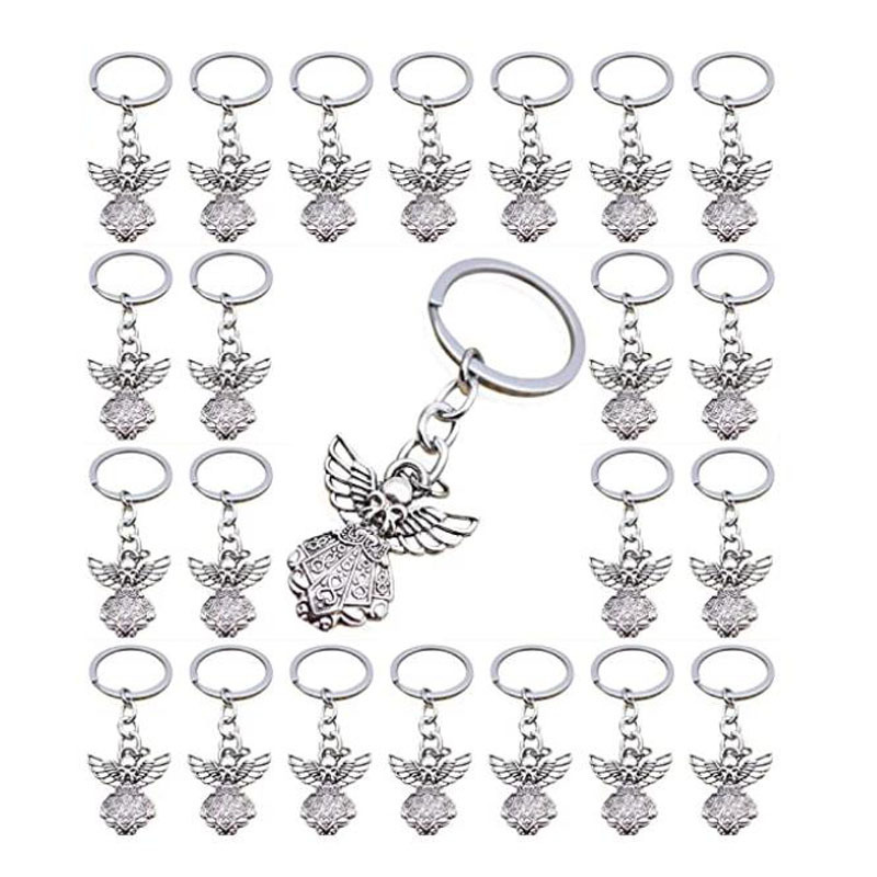 Guardian Angel Keychain Pendant Wedding Birthday Party Baby Baptism Communion Keychain Metal Car Key