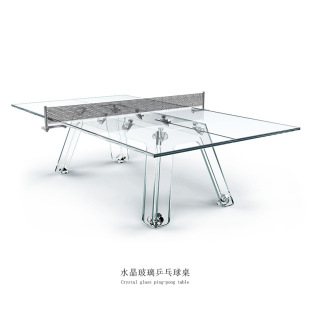 Standard Club Competition Grade Crystal Glass Table Tennis Table Indoor Villa Entertainment Transparent Light Luxury Table