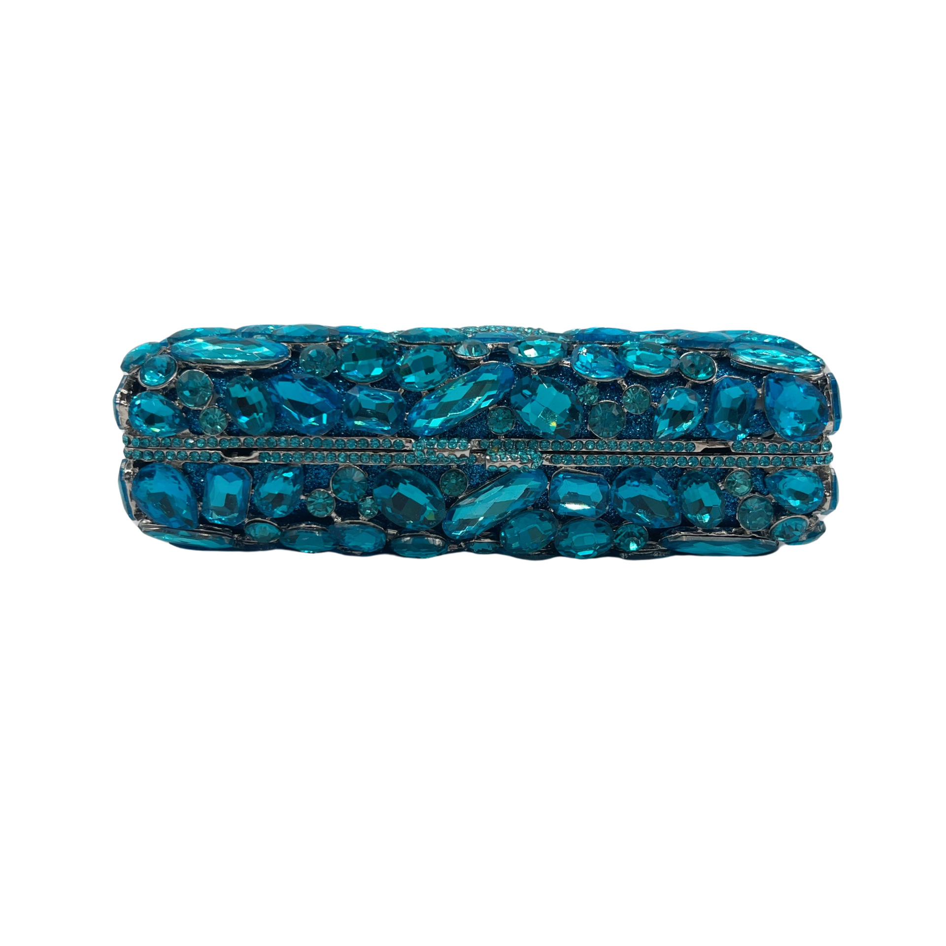 Túi clutch nữ cầm tay đính đá kim cương nước dự tiệc phong cách Âu Mỹ — Màu xanh nước hồ, Cá tính đặt làm chi tiết 2
