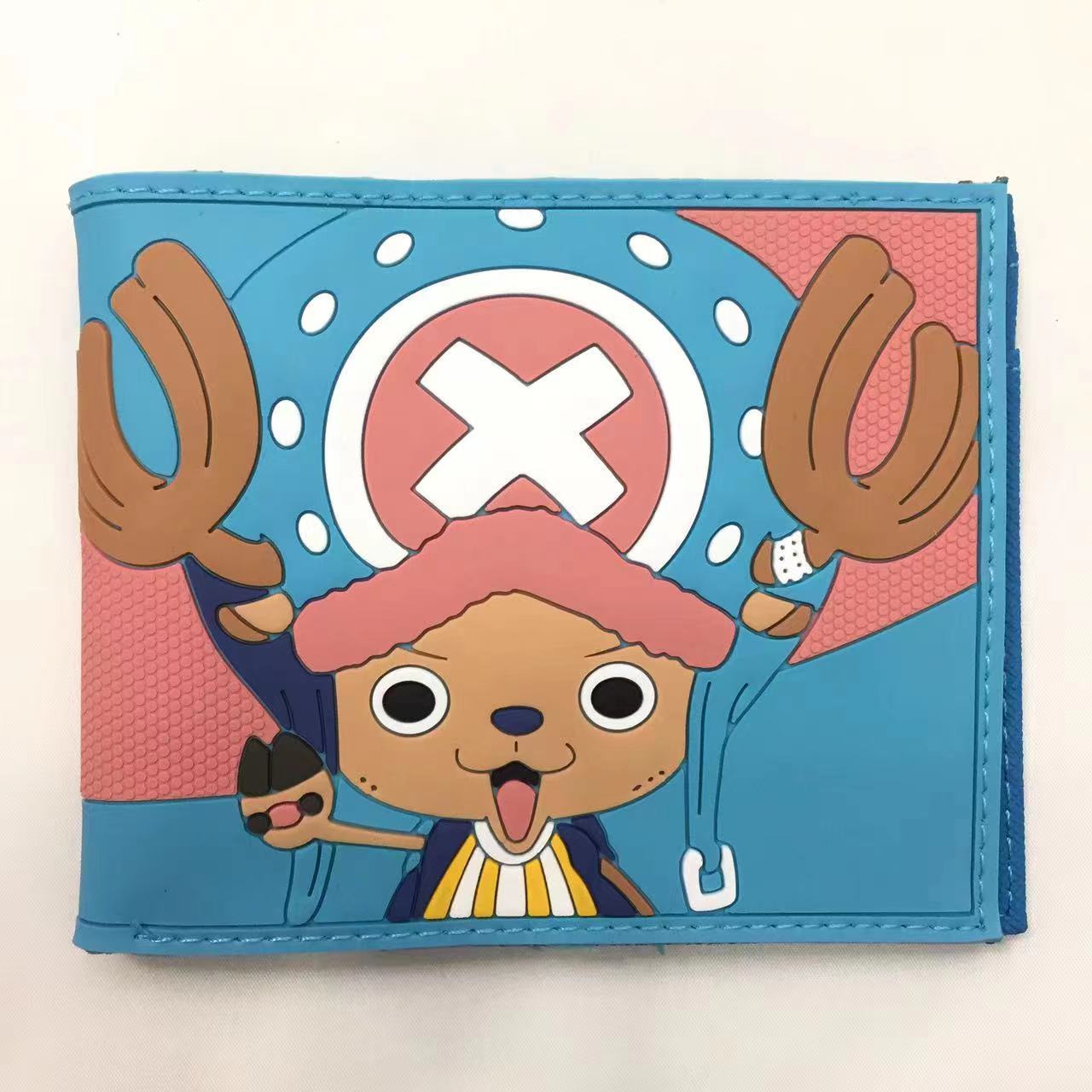 Una pieza de metal cartera anime japonés periférico luffy Sauron Qiao Ba estudiante hombres y mujeres corto PVC